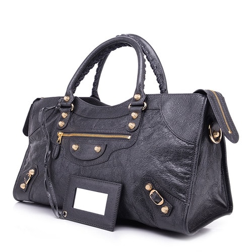 Balenciaga/巴黎世家中性款式機(jī)車包羊皮手提包282009 D94JG