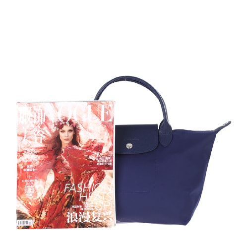 Longchamp/瓏驤 女士短柄厚款尼龍手提包單肩包 1512 海藍
