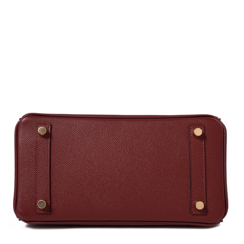 HERMES(愛馬仕) 熟褐色皮質手提包birkin25