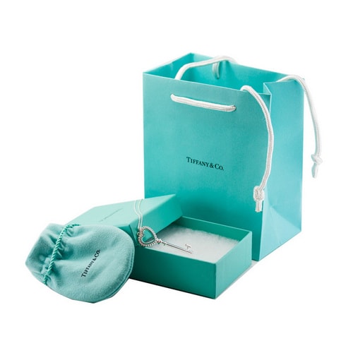 Tiffany & Co./蒂芙尼 Heart key藍(lán)色琺瑯桃心鑰匙吊墜（贈(zèng)項(xiàng)鏈） TGRP04519