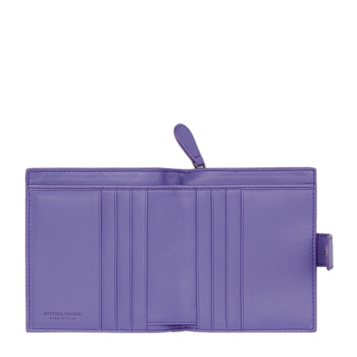 Bottega Veneta/葆蝶家 女士紫色羊皮經(jīng)典編織錢(qián)包 121059 V001N 5114