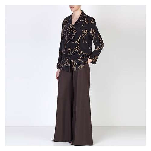 Valentino/華倫天奴 女士動(dòng)物圖案印花真絲襯衫 AL