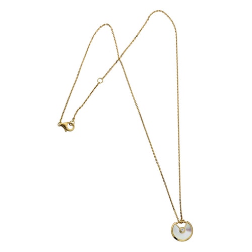 CARTIER/卡地亞 AMULETTE DE CARTIER系列18K黃金鑲嵌鉆石珍珠母貝 掛鎖設(shè)計(jì)超小號(hào)項(xiàng)鏈掛墜 B3047100