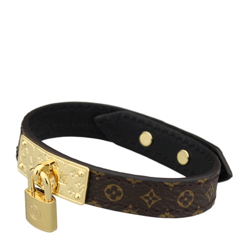 Louis Vuitton/路易威登 女士Lock Me系列老花色皮手鐲 M6333F 17號(hào)