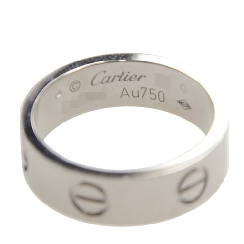 CARTIER/卡地亞love系列18K白金戒指B4084700銀色 50-58#