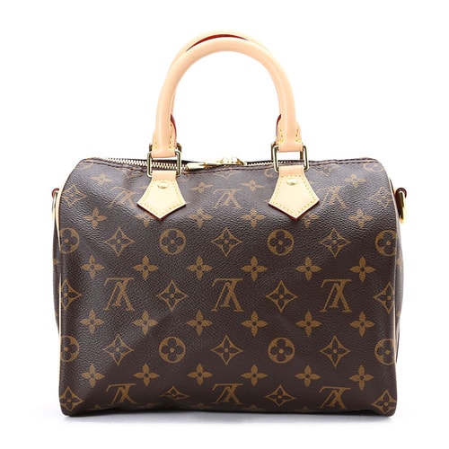 Louis Vuitton/路易威登 老花經(jīng)典帆布Speedy25女士?jī)捎檬痔嵝笨姘麺41113