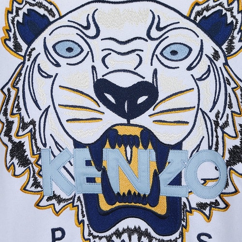 KENZO/高田賢三 虎頭刺繡飾邊圓領(lǐng)長(zhǎng)袖純棉男士衛(wèi)衣 4XQ 5SW001