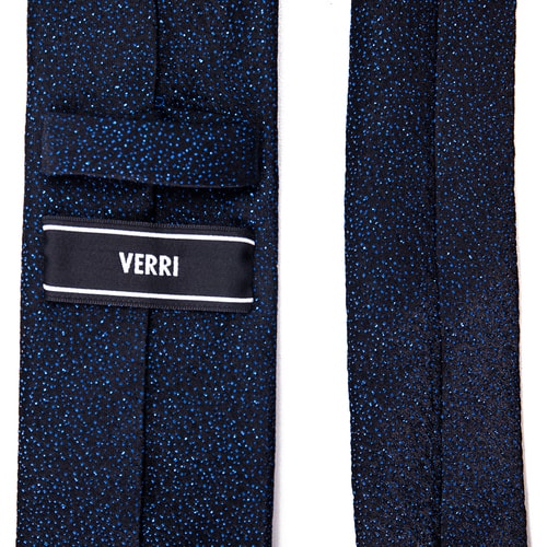 【16年秋冬新款】VERRI/VERRI 靛藍(lán)色星空圖案桑蠶絲領(lǐng)帶